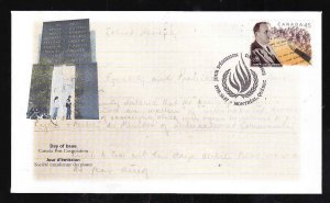Canada-Sc#1761-stamp on  FDC-John Humphrey-Human Rights-1998-