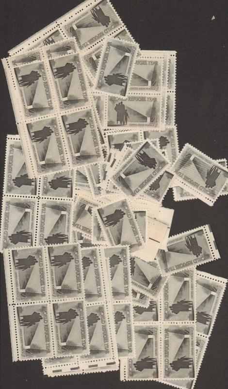 {BJ Stamps} US 1149 World Refugee Year.   MNH 100 4 cent single stamps.  1960