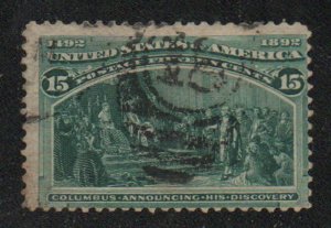 USA #238 Fine+, supplementary number cancel, robust color! Retails $72.5