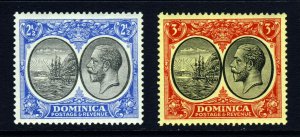 DOMINICA King George V 1927 2½d.  & 3d. Watermark Mult Script CA SG 78 & 80 MINT