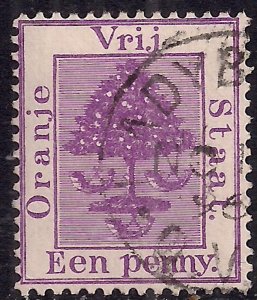 Orange Free State South Africa 1894 QV 1d Purple used SG 68 ( H973 )