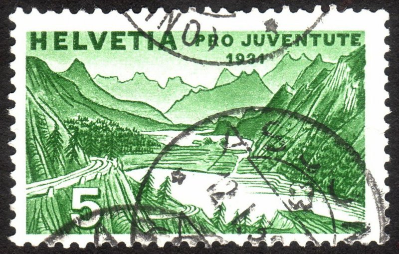 1931, Switzerland 5+5c, Used, Sc B57
