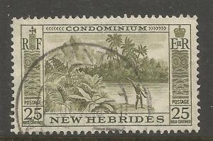 NEW HEBRIDES, BRITISH  86  USED, TROPICAL RIVER AND SPEAR FISHERMAN