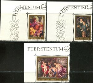 LIECHTENSTEIN Sc#595-597 1976 Rubens Anniversary Paintings Complete Set Used