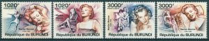 Burundi 2011 MNH Marilyn Monroe Stamps Celebrities Actresses Movies Film 4v Set