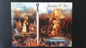 Art - Burundi 2012. - Jeanne d`Arc ** MNH Block