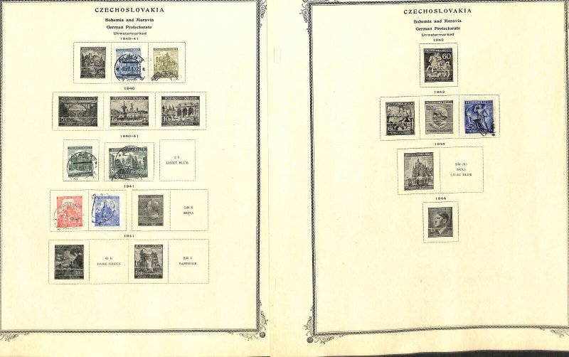Bohemia Moravia Stamp Collection 14 Scott Specialty Pages, 1939-44 German (BE)