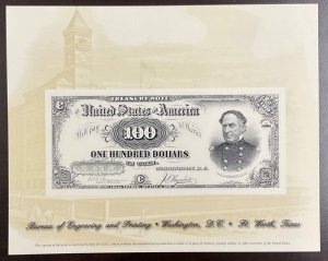 BEP B257 Souvenir Card  $100 Treasury Note - Untitled