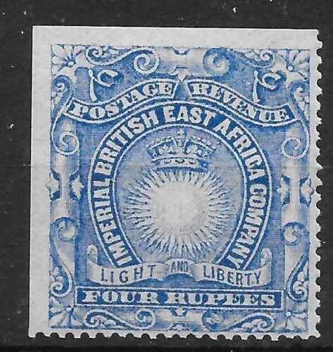 BRITISH EAST AFRICA SG18 1890 4r ULTRAMARINE TL MARGINAL MTD MINT 