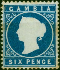 Gambia 1880 6d Deep Blue SG17b Good MM (2)