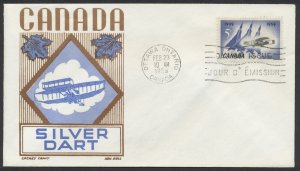 1959 #383 Silver Dart 1st Flight FDC Cachet Craft/Boll Cachet Ottawa