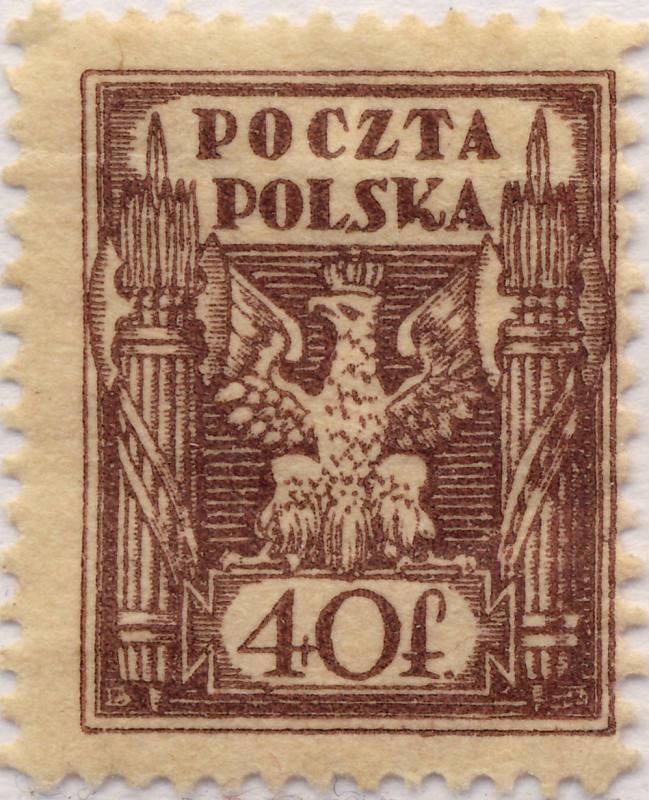 POLOGNE / POLAND - UPPER SILESIA - 1922 - Mi.4 p.13-1/2x12-3/4 40f brown - Mint*