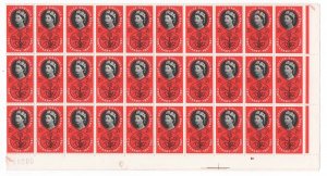 GB 1961 POSB 2½d r4/19 forehead retouch in complete unmounted mint lower ½-she