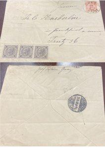 D)1896, AUSTRIA, LETTER WITH STAMPS EMPEROR FRANCIS JOSEPH I, 1830 -1916, WITH 3