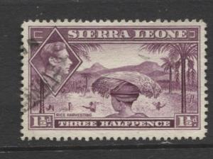 Sierra Leone - Scott 175A - KGVI - Definitive -1938 - Used - Single 1.1/2d Stamp