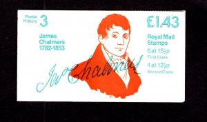 GB - #FN1a 1982 £1.43 James Chalmers booklet left selv. CV £3.00