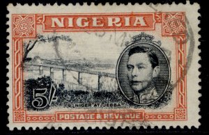 NIGERIA GVI SG59a, 5s black & orange, FINE USED.