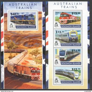 2015 Solomon Islands Australian Trains Transport #3172-76 1+1 ** Ls420