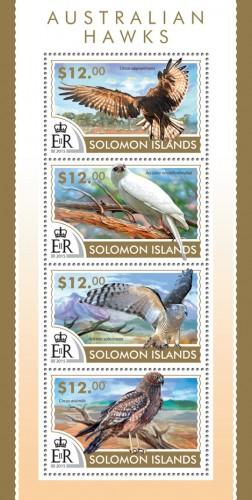 SOLOMON ISLANDS 2015 SHEET HAWKS BIRDS slm15220a