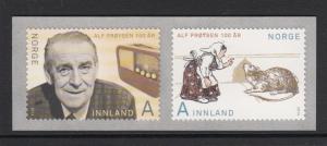 Norway 2014 Set of 2 Alf Proysen , Mrs. Pepperpot - 100 Years