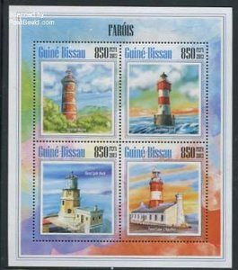 Guinea Bissau 2013, Lighthouses 4v m/s, MNH