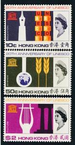 HONG KONG 231-233 MINT NH, QEII, UNESCO