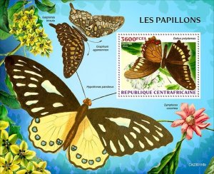 2022/10- CENTRAL AFRICAN - BUTTERFLIES   1V complet set    MNH **