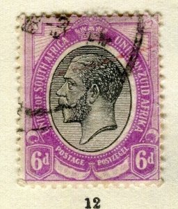 SOUTH AFRICA; 1913 early GV issue fine used 6d. value
