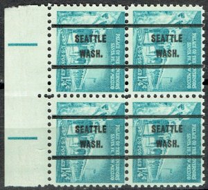 1954 1.25c Liberty precancel (1031A-71)from SEATTLE WA. MNH Block of 4, PO fresh