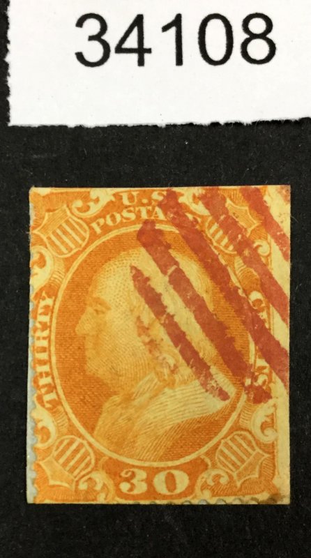 MOMEN: US STAMPS #38 USED LOT #34108