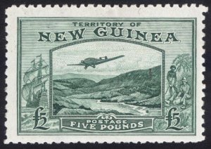 New Guinea 1935 £5 Green Goldfields AIR MAIL Scott C45 SG 205 MVLH Cat $750