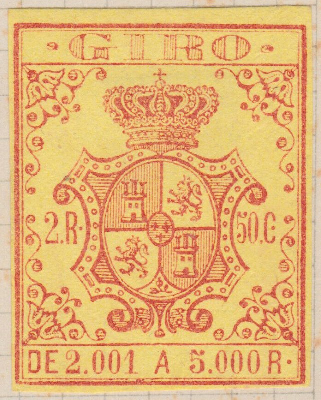 ESPAGNE / SPAIN / ESPAÑA 1861 Sello Fiscal (GIRO) 2,50 reales - Mint No Gum