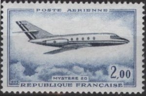 France C41 (mh) 2fr Mystère 20 jet, slate blue & indigo (1965)