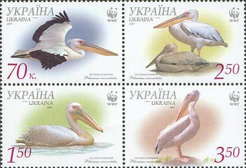 Ukraine 2007 #SG797-800 MNH.  Birds, pelican, WWF