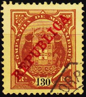 Portugal(Mozambique Co). 1911 130r S.G.160 Fine Used