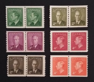 Canada 297-300|309-10 Complete Set of Pairs F-VF MLH