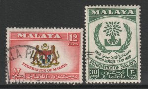 Malaya Federation Scott 94/95 - SG15/16, 1960 World Refugee Year Set used