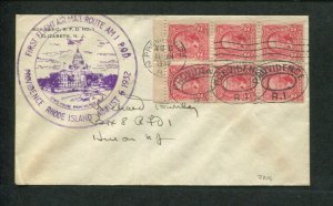 1932 US Postage Stamp #301c Used on Cover - Rhode Island First Flight AAMC 1S8