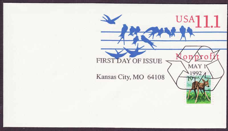 U620r Birds on WIre uncacheted FDC