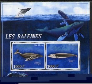 IVORY COAST - 2013 - Whales - Perf 2v Sheet - MNH - Private Issue