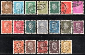 Germany Reich Scott # 366 - 384, used, cpl set