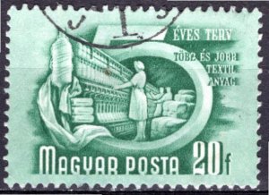 Hungary; 1950: Sc. # 874: Used CTO Single Stamp > Wmk. 283