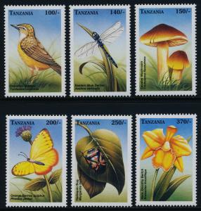 Tanzania 2174-83 MNH Birds, Butterflies, Flowers, Frog, Mushroom, Beetles