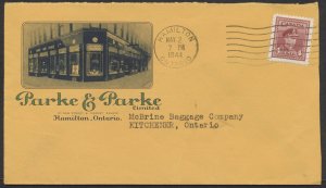 1944 Parke & Parke Drug Store Advertising Cover Hamilton Ont Machine