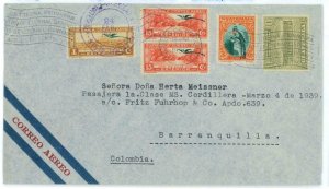 99860 - GUATEMALA - POSTAL HISTORY - AIRMAIL COVER to COLOMBIA 1939 Birds