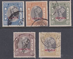 INDIA JAIPUR 1932-37 OFFICIAL SG018-22 good to fine used...................A7059