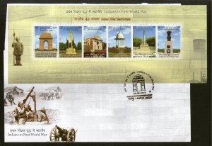 India 2019 Indians in 1st World War Battle Field Memorial Aviation Military FDCs