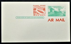 1968 Canal Zone Sc. #UXC4 air mail postal card, mint, surcharged, very nice