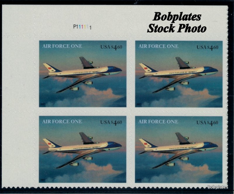 BOBPLATES #4144 Air Force One Upper Left Plate Block P111111 F-VF NH SCV=$37.5