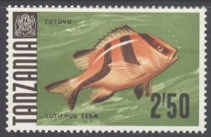 Tanzania Scott 31, 1967 Fishes 2/50 MNH**